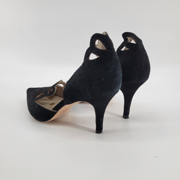Boden black suede laser cut heels size 38 - Picture 2 of 5